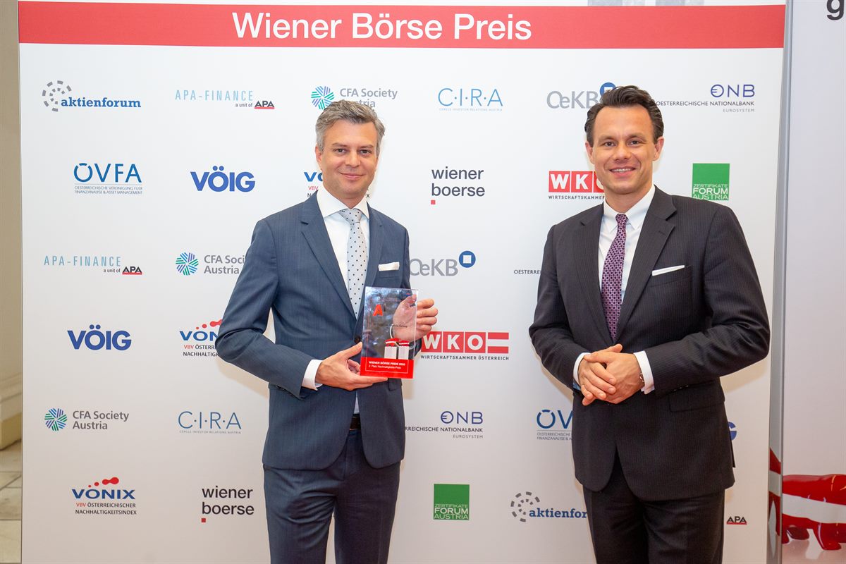 A1 Telekom Austria Group mit dem 2. Platz beim Wiener Börse Preis 2020 in der Kategorie Nachhaltigkeit ausgezeichnet